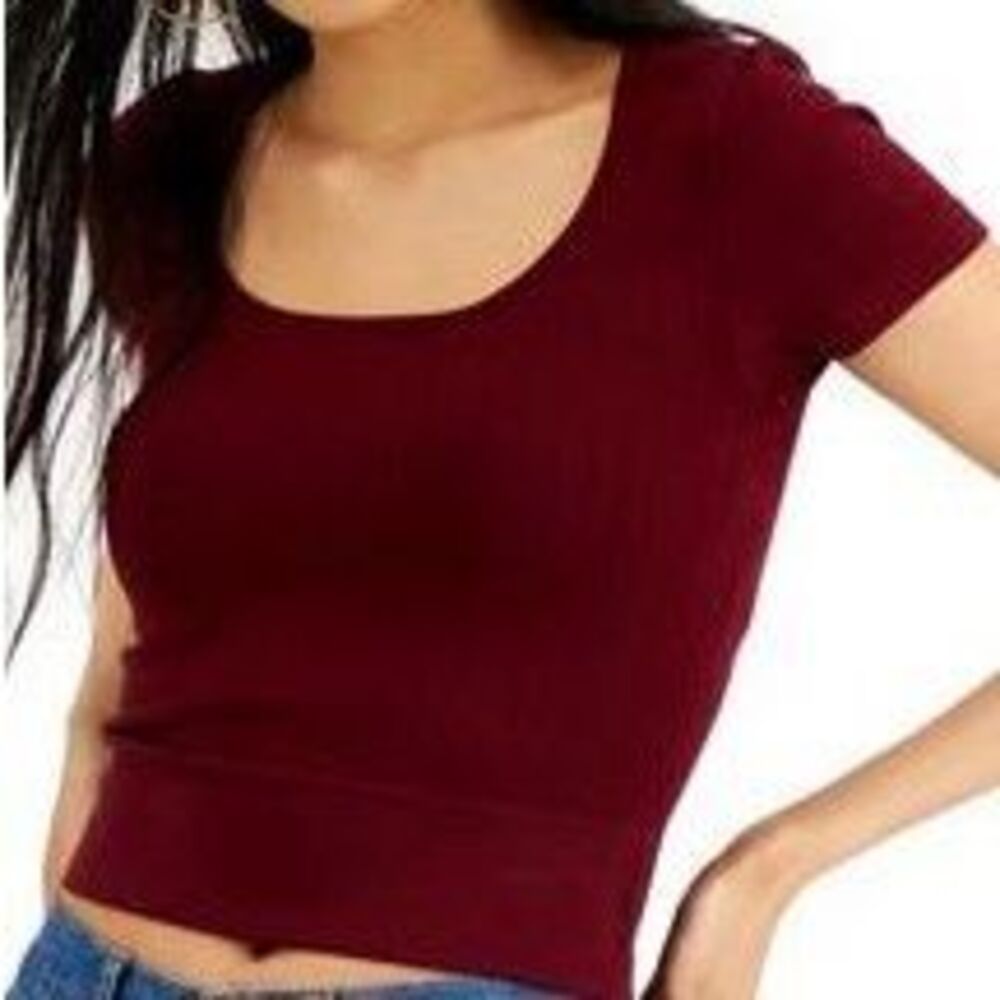 Planet Gold Derek Heart Juniors'‎ Seamless Ribbed Top Size M